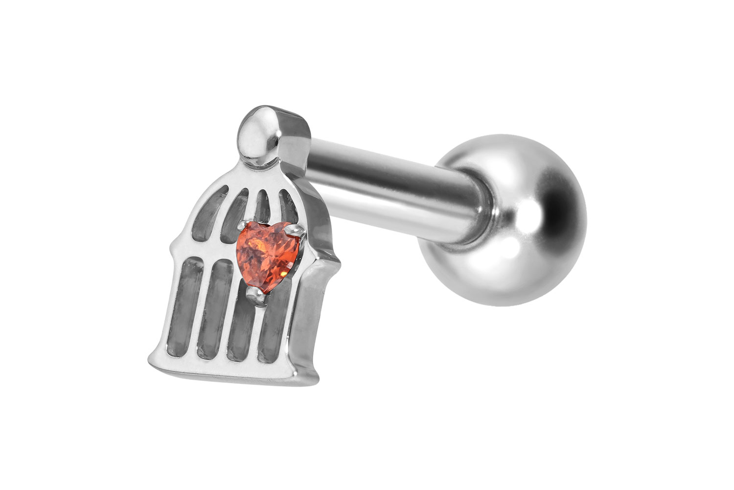 Titan Ohrpiercing mit Innengewinde KÄFIG